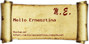 Mello Ernesztina névjegykártya